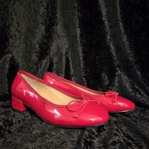 Steve Madden Red Patent Low Block Heel Ballet Flats